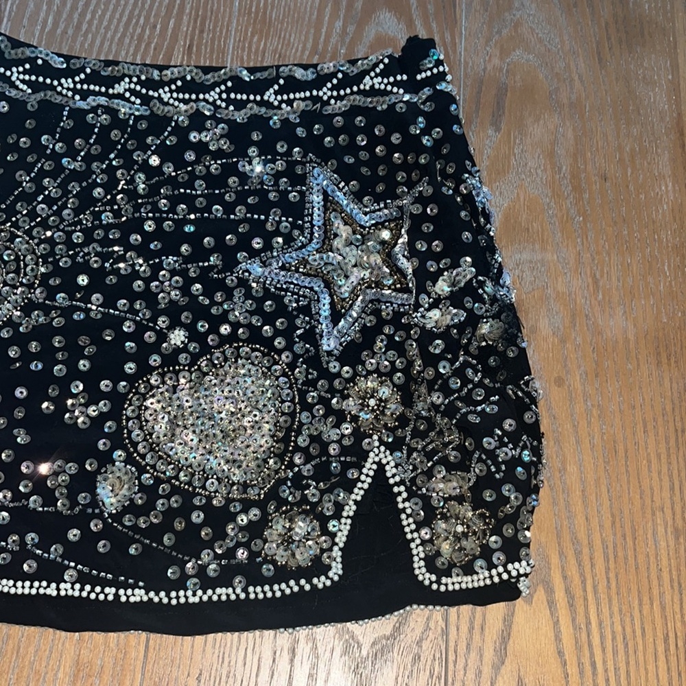 LoveShackFancy Lani Sequined Embellished Crepe Mini Skirt - Picture 3 of 7